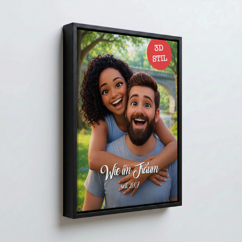 Perspektive Wand 34 black frame canvas