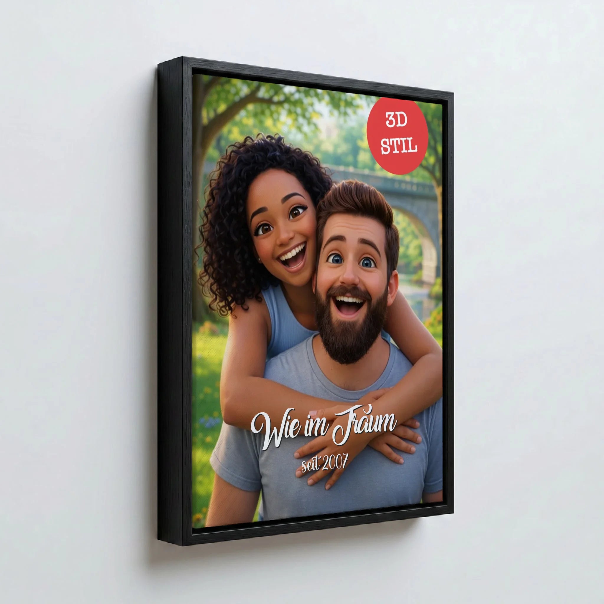 Perspektive Wand 34 black frame canvas
