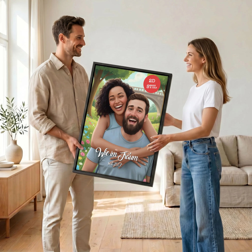 Paar mit Leinwand 34 canvas black
