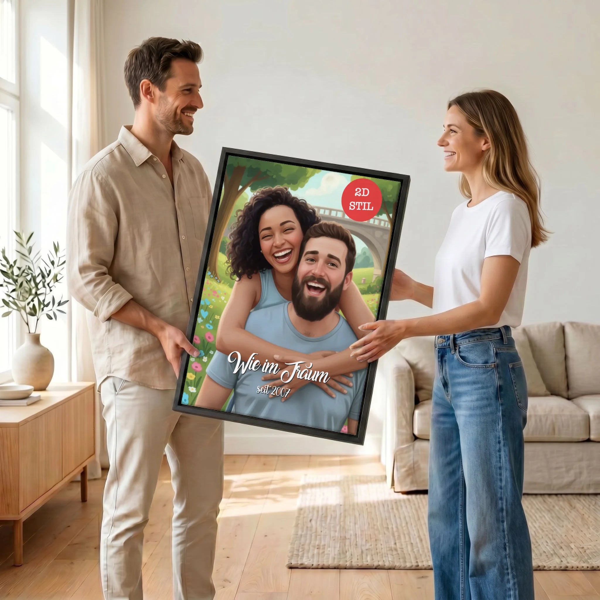 Paar mit Leinwand 34 canvas black