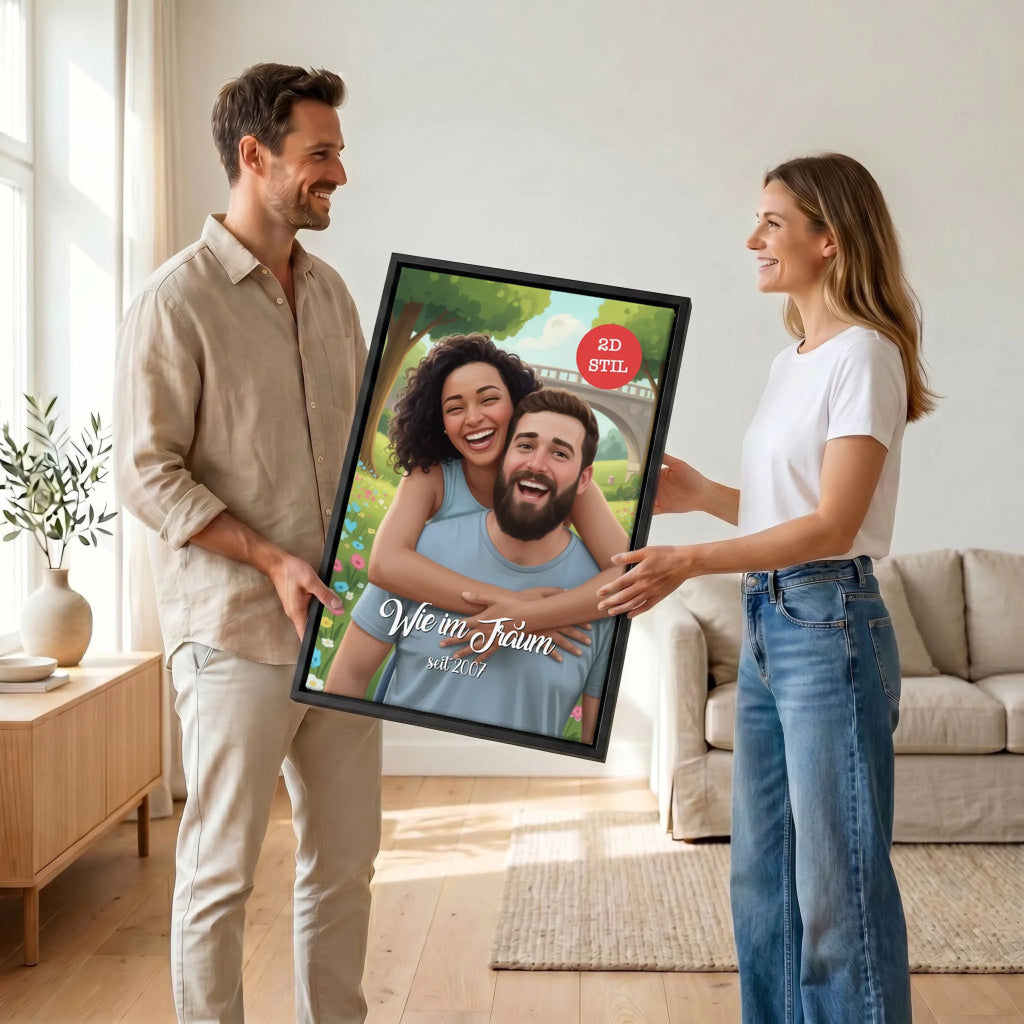 Paar mit Leinwand 23 canvas black