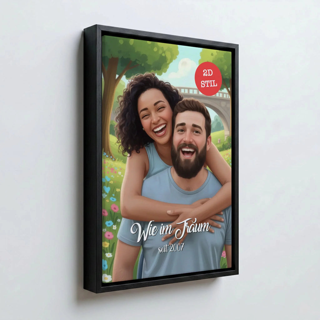 Perspektive Wand 23 black frame canvas