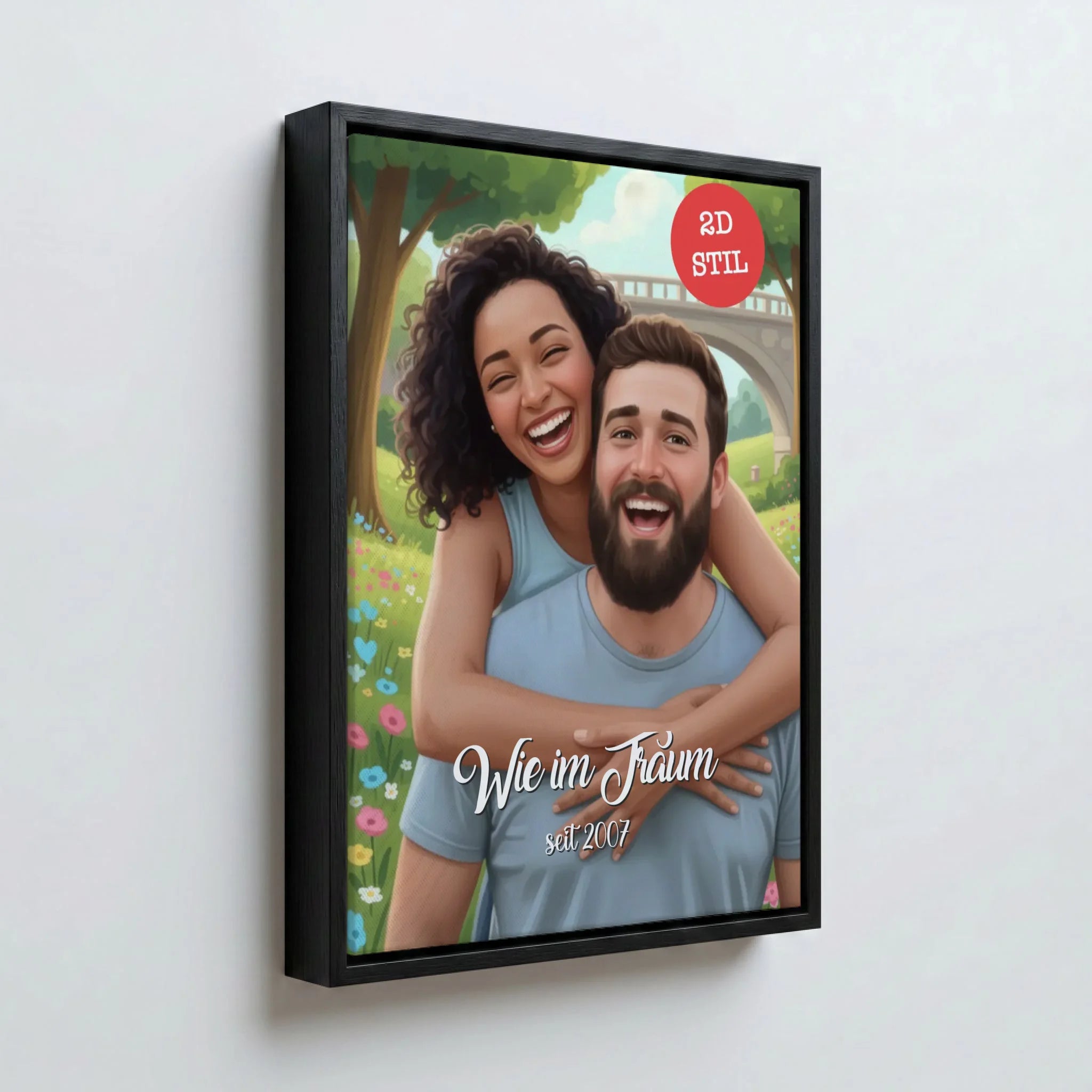 Perspektive Wand 34 black frame canvas