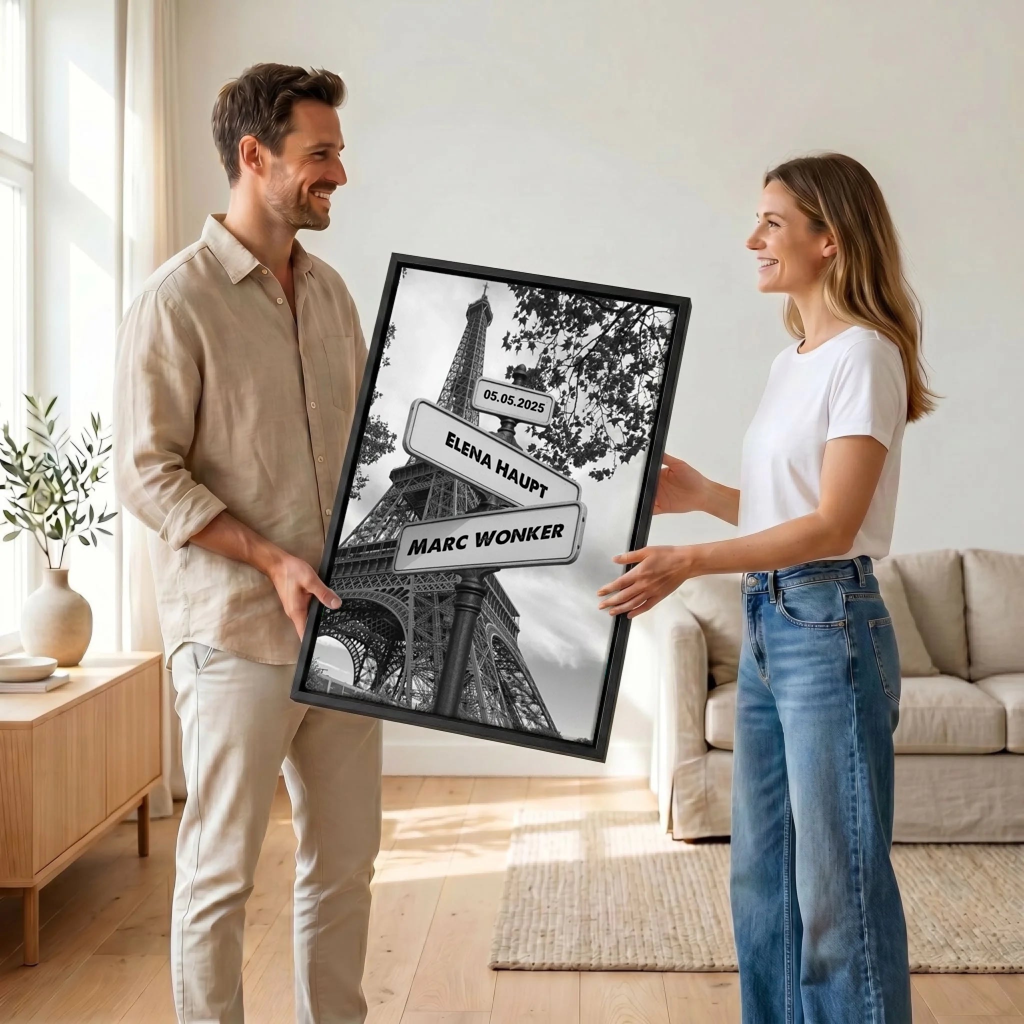 Paar mit Leinwand 23 canvas black