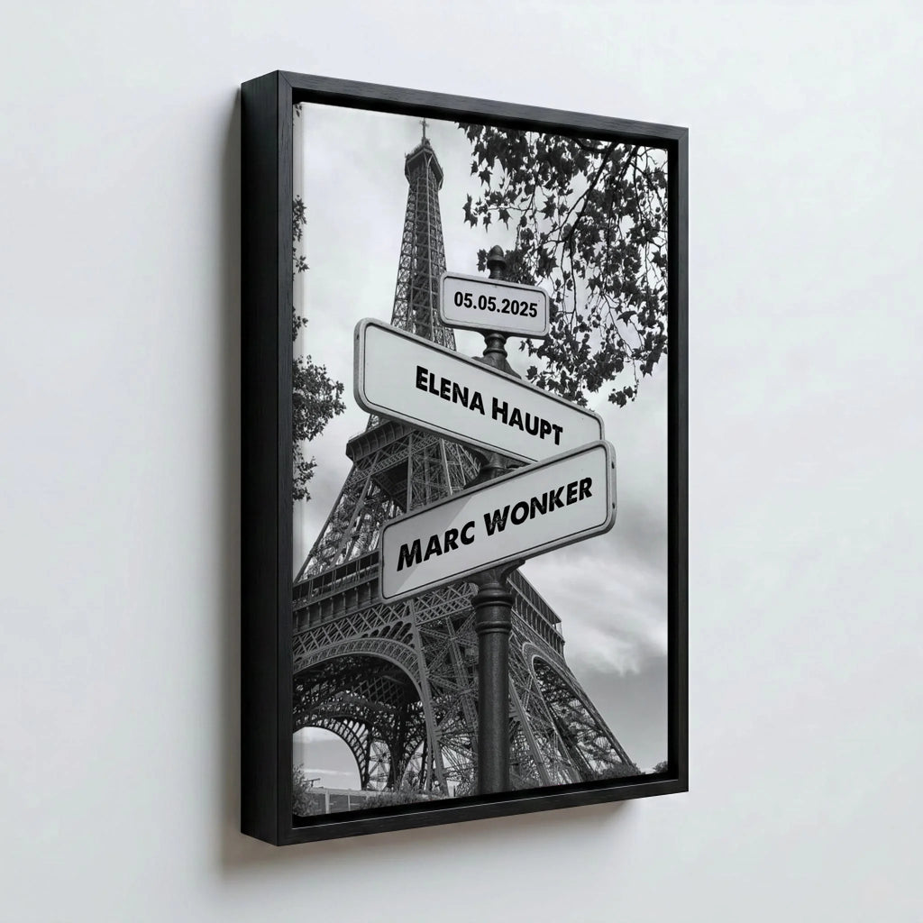 Perspektive Wand 23 black frame canvas