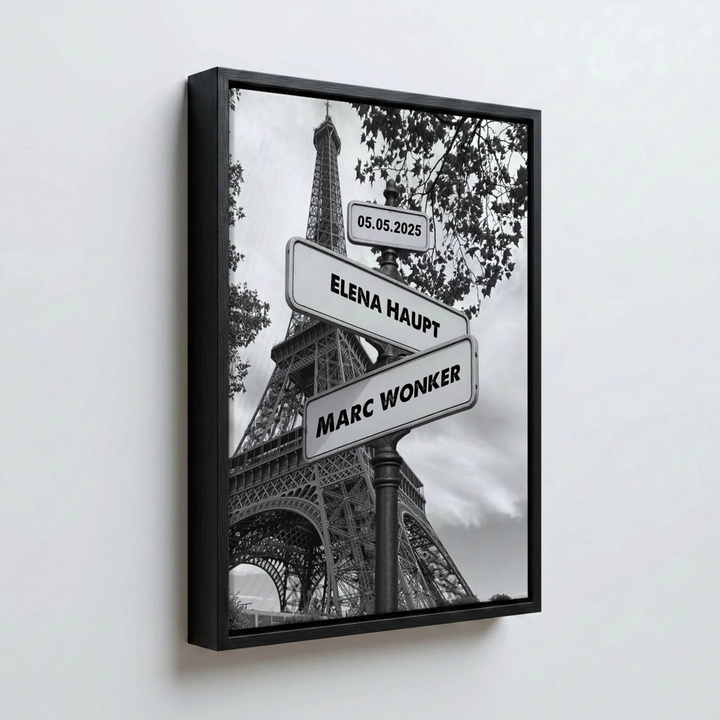 Perspektive Wand 34 black frame canvas