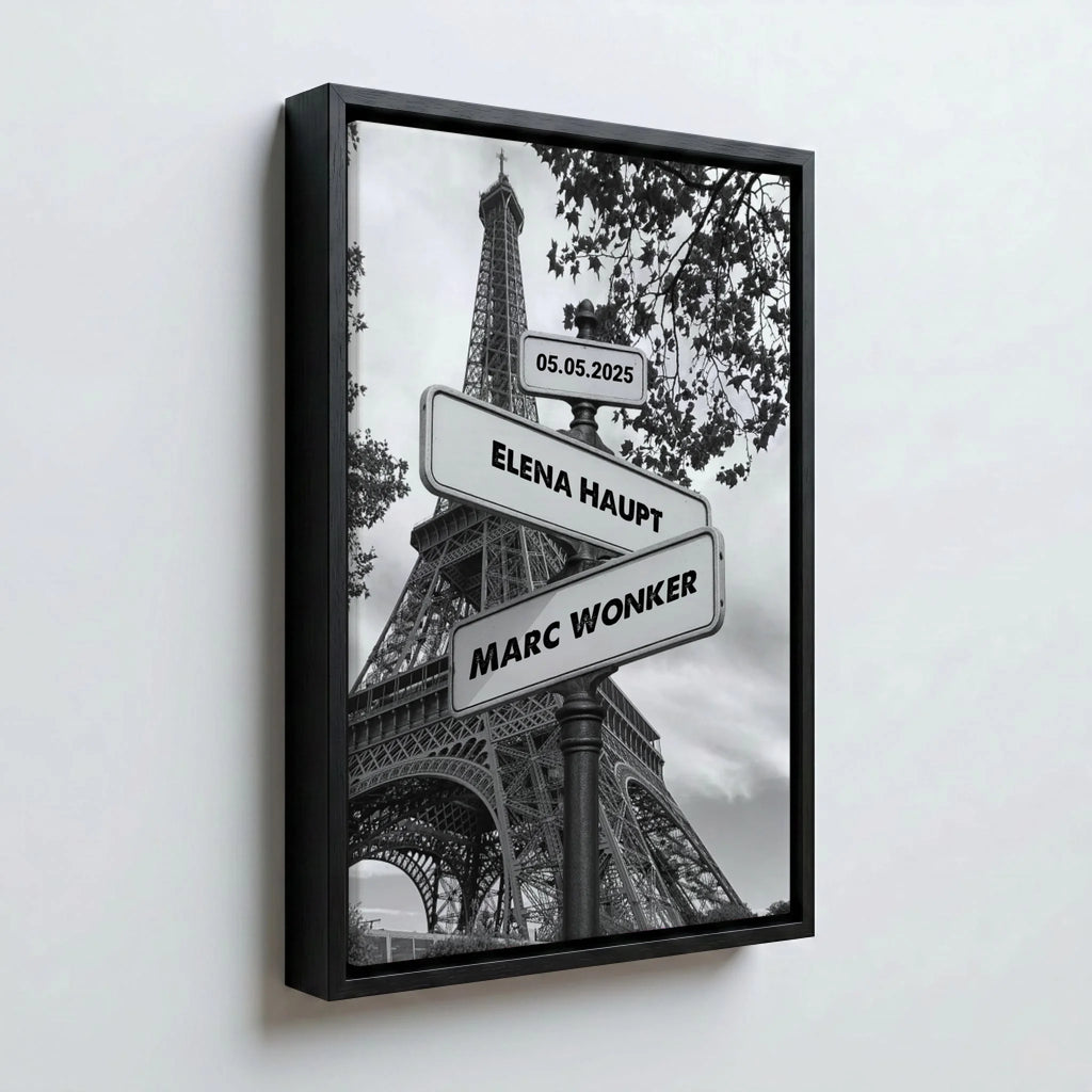 Perspektive Wand 23 black frame canvas