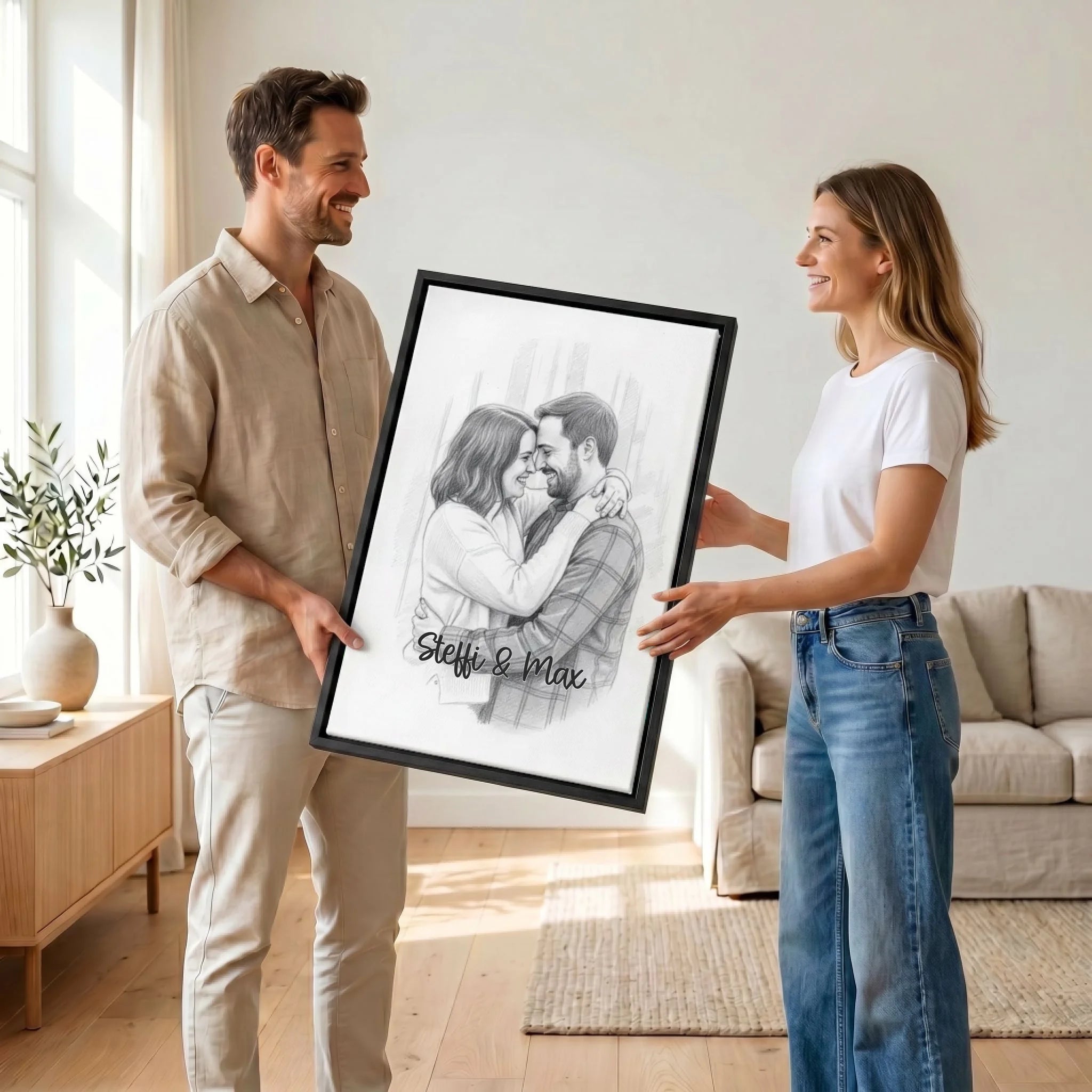 Paar mit Leinwand 23 canvas black
