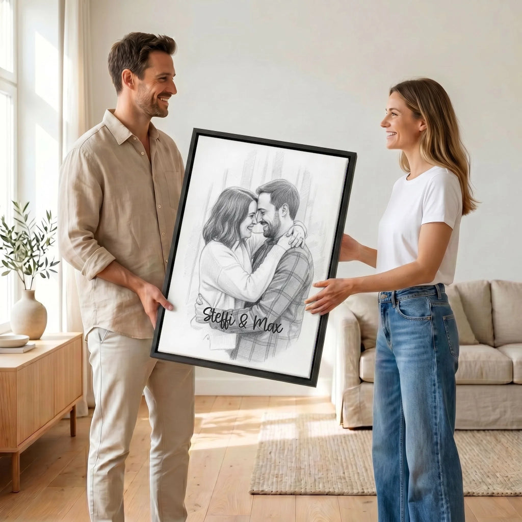 Paar mit Leinwand 34 canvas black