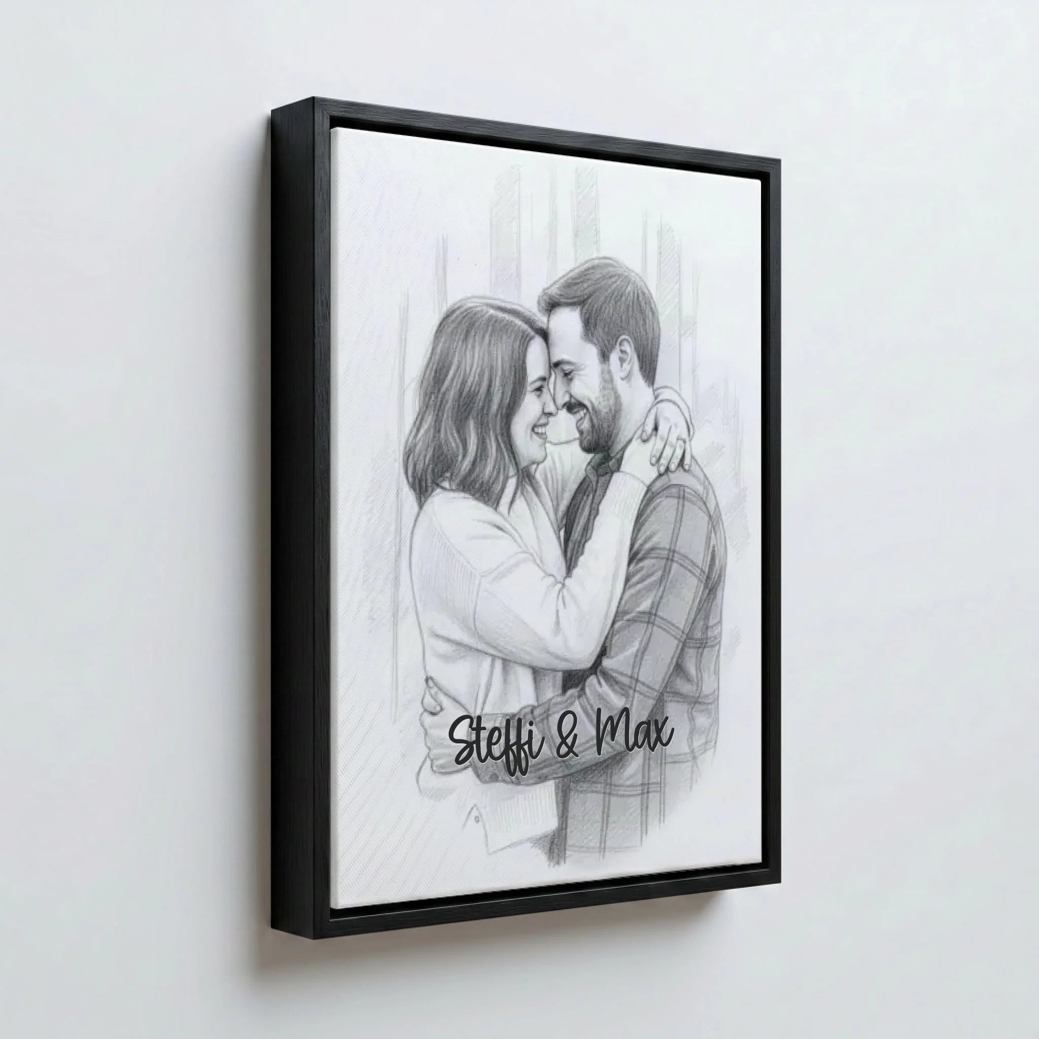 Perspektive Wand 34 black frame canvas