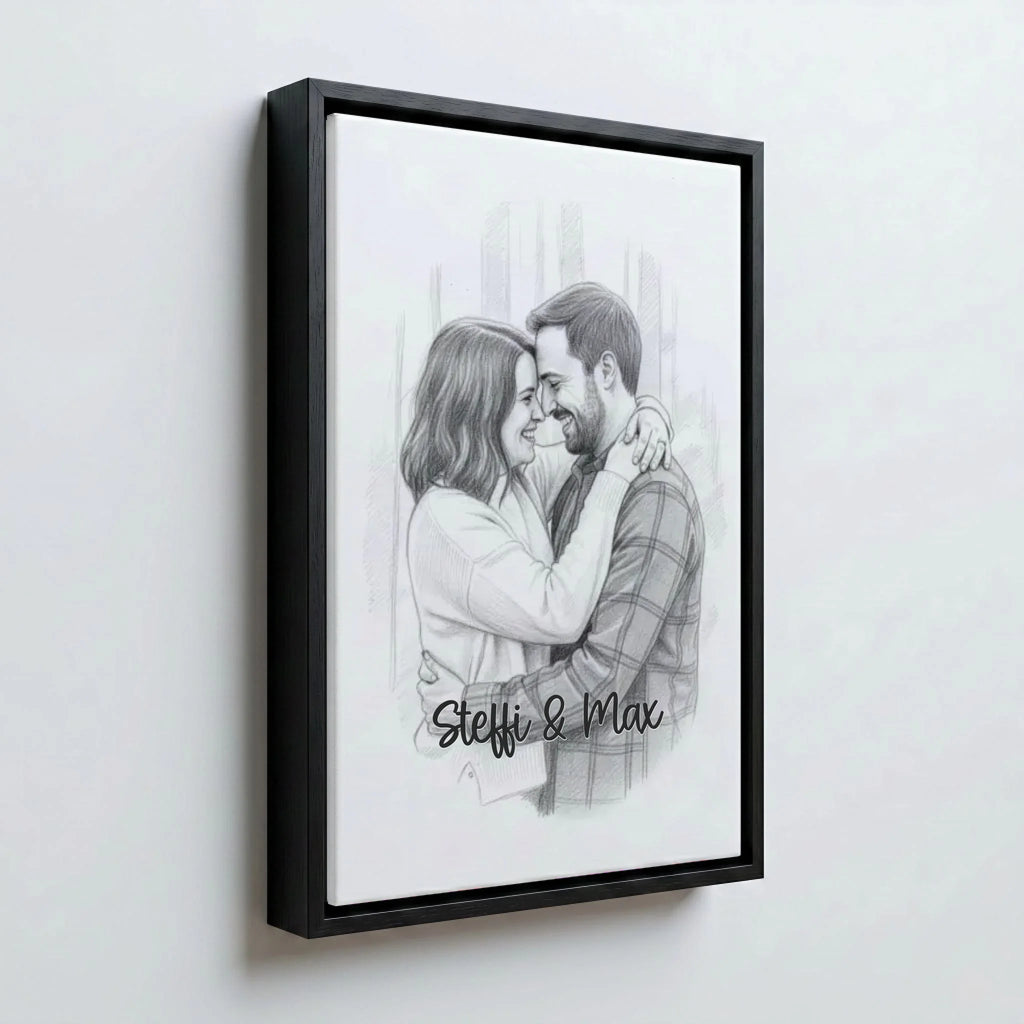Perspektive Wand 23 black frame canvas