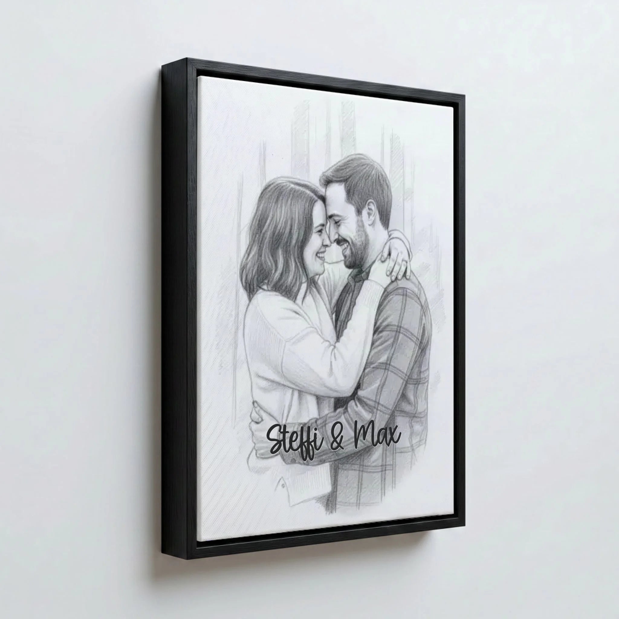 Perspektive Wand 34 black frame canvas