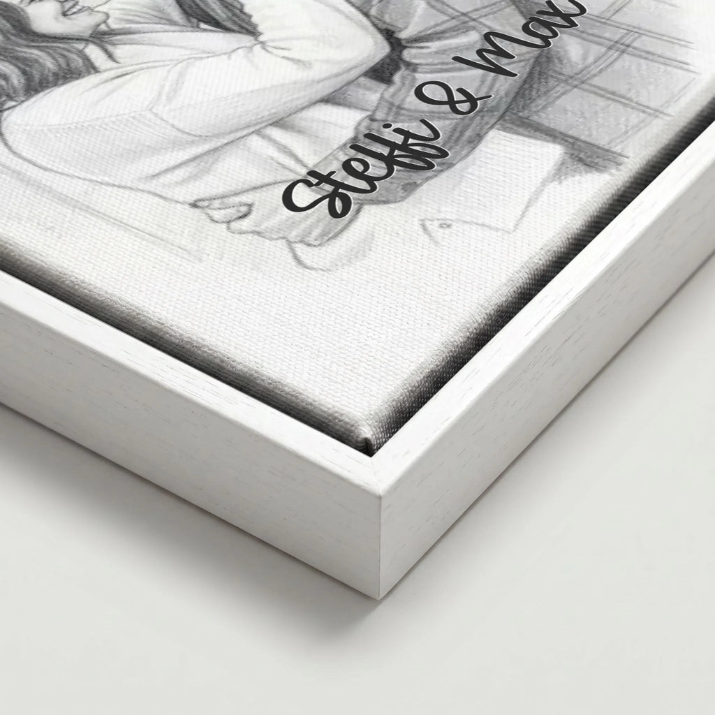 Leinwand Close Up framed weiss