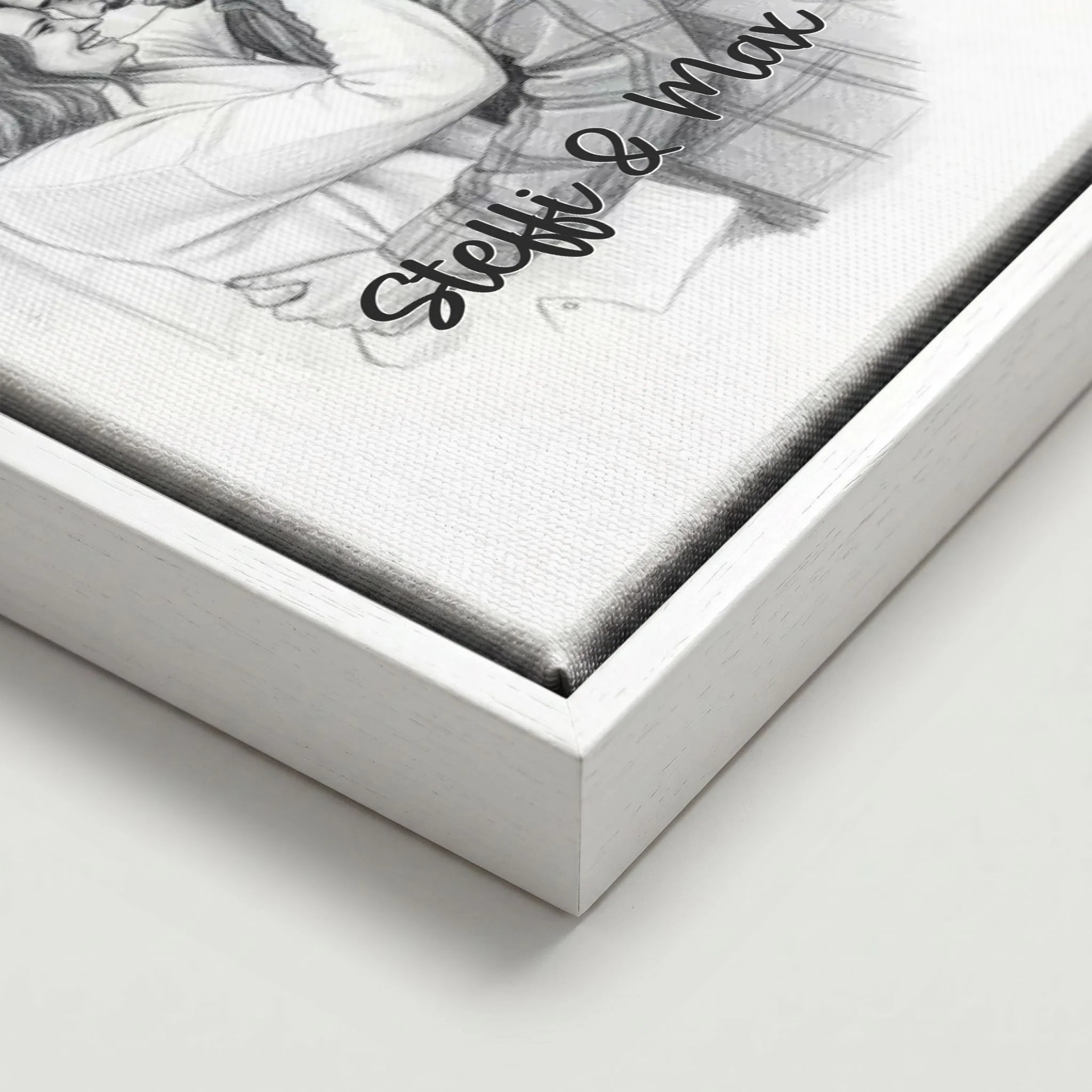 Leinwand Close Up framed weiss