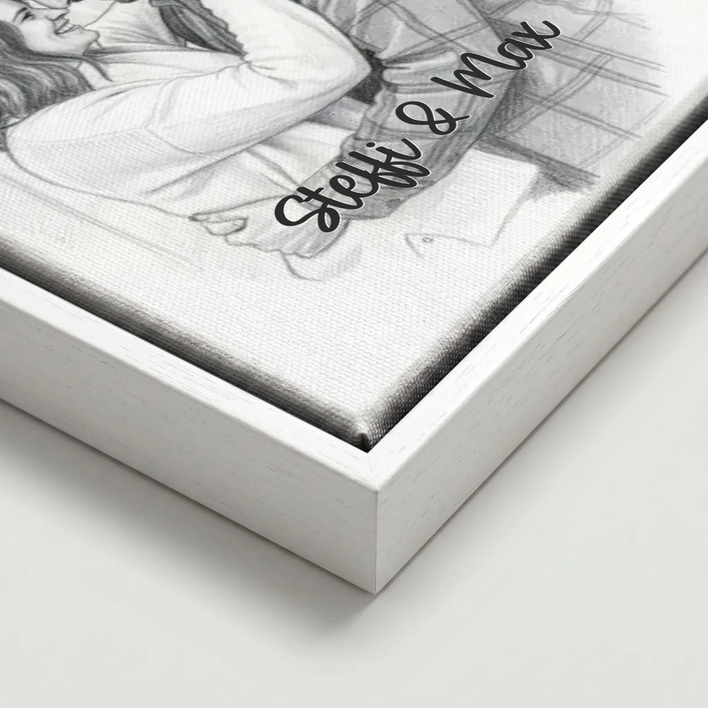 Leinwand Close Up framed weiss