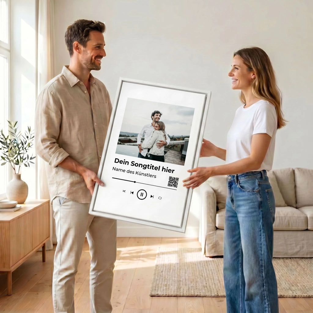 Paar mit Leinwand 23 canvas weiss