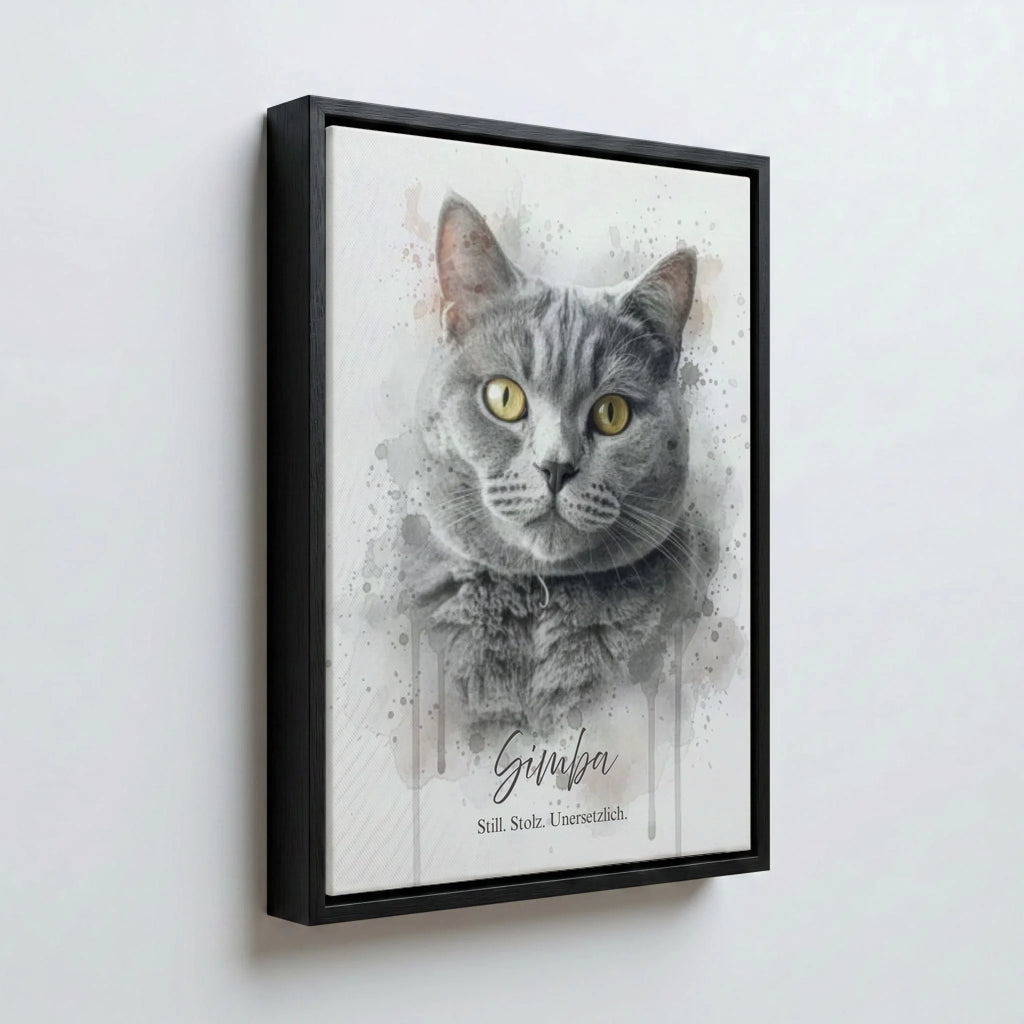 Perspektive Wand 34 black frame canvas
