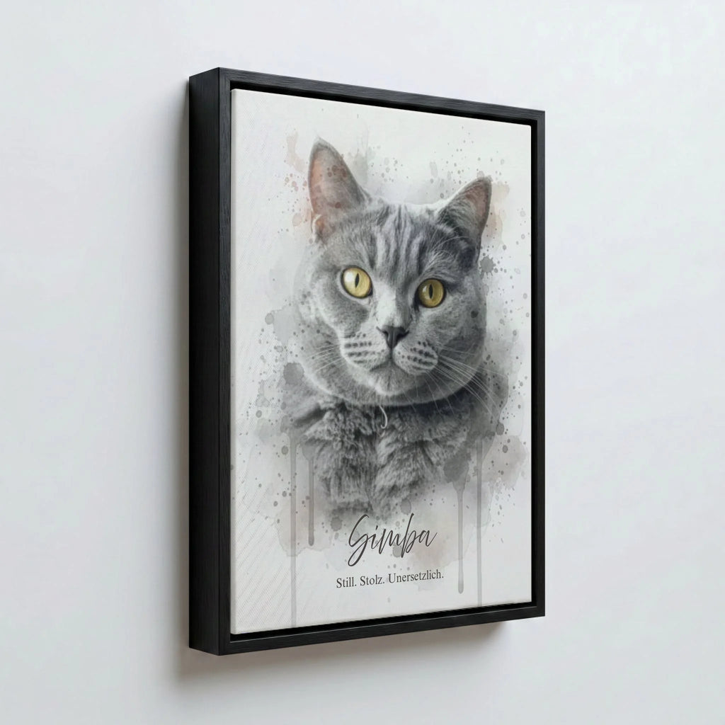 Perspektive Wand 34 black frame canvas