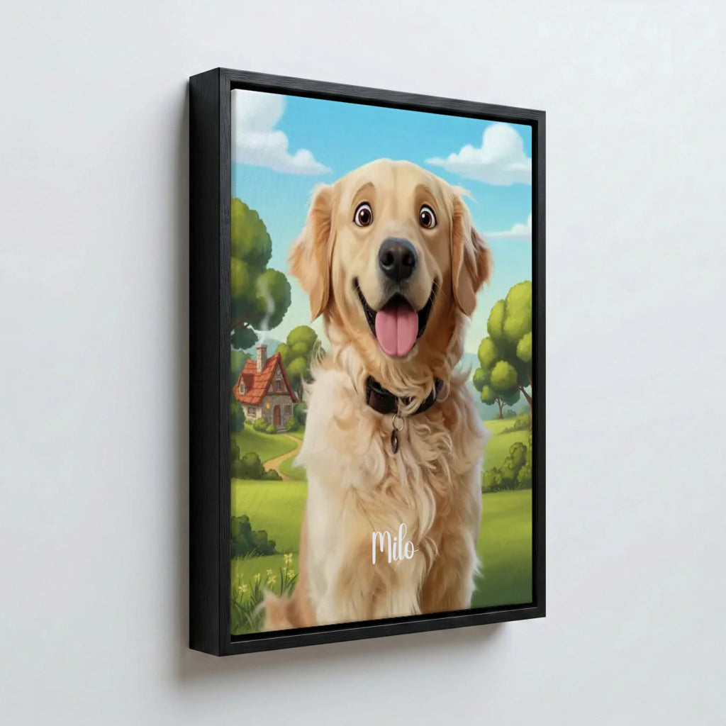 Perspektive Wand 34 black frame canvas