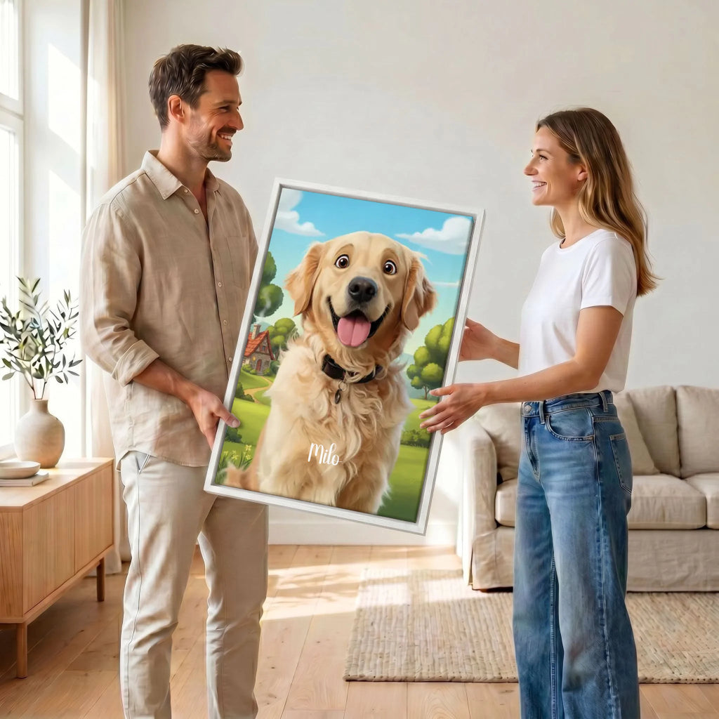 Paar mit Leinwand 23 canvas weiss