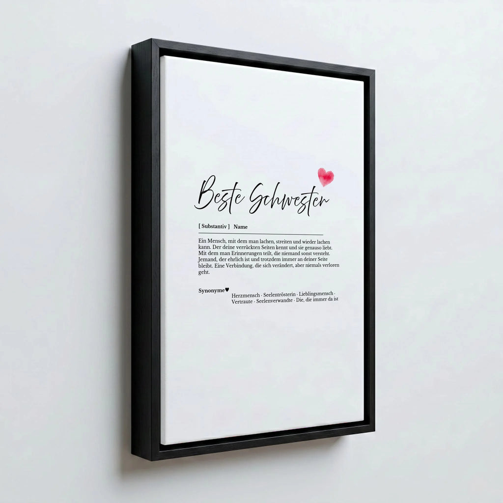 Perspektive Wand 23 black frame canvas