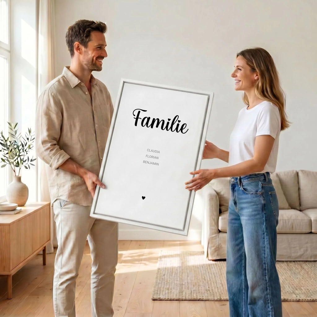 Paar mit Leinwand 23 canvas weiss