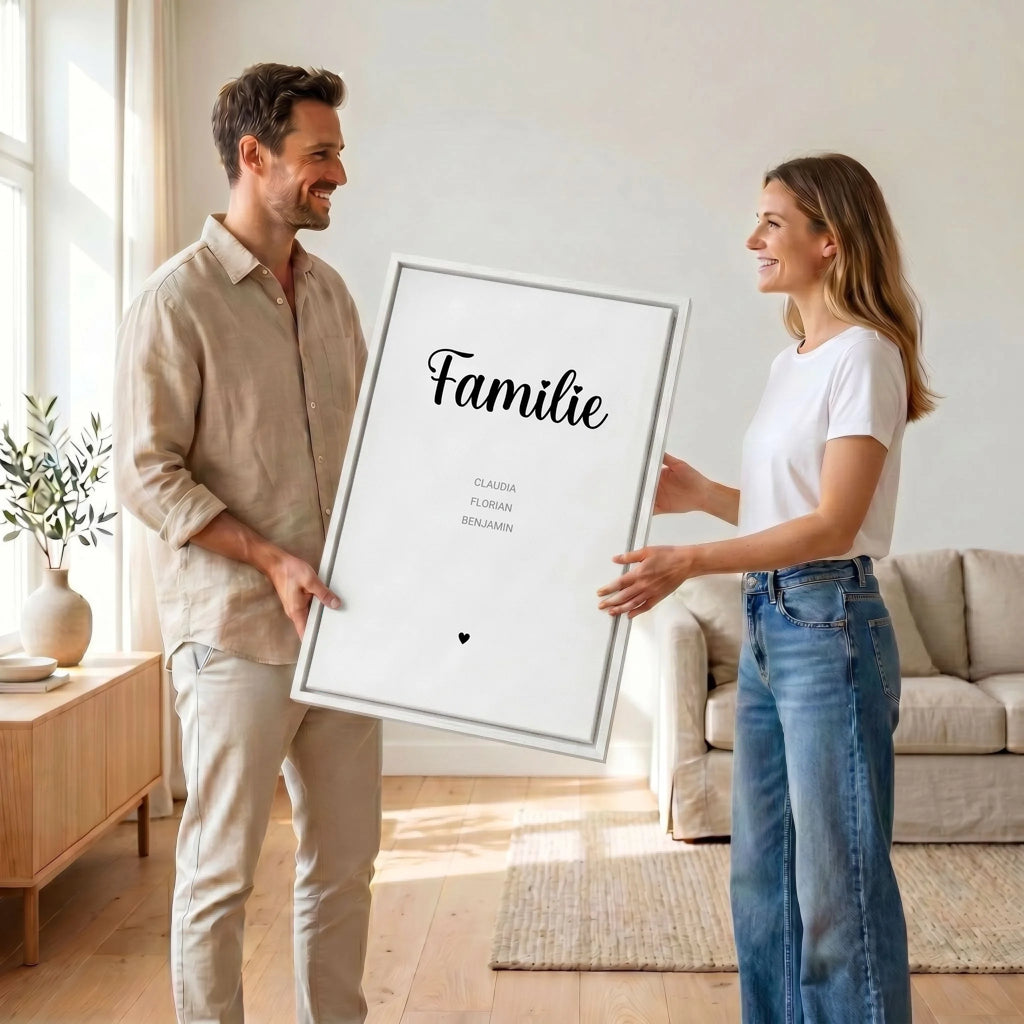 Paar mit Leinwand 23 canvas weiss