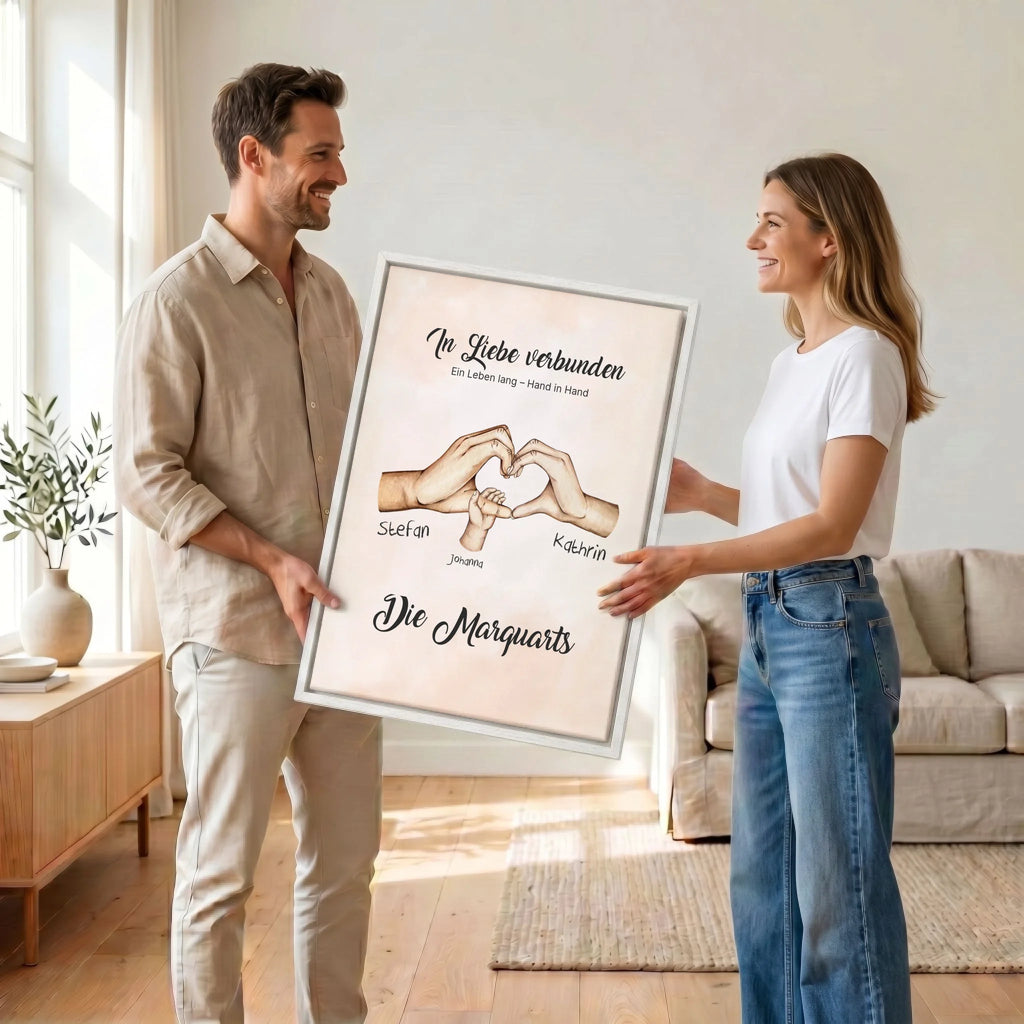 Paar mit Leinwand 34 canvas weiss